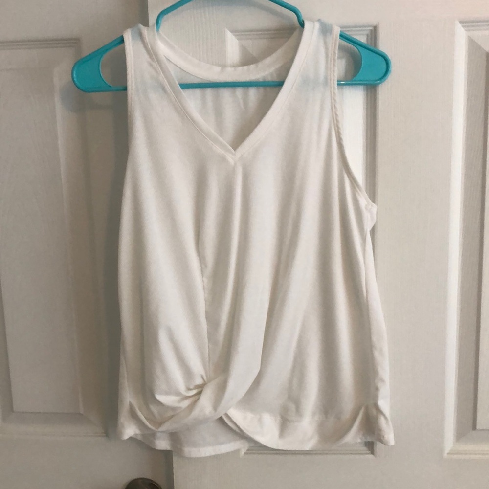 White V-neck tank top